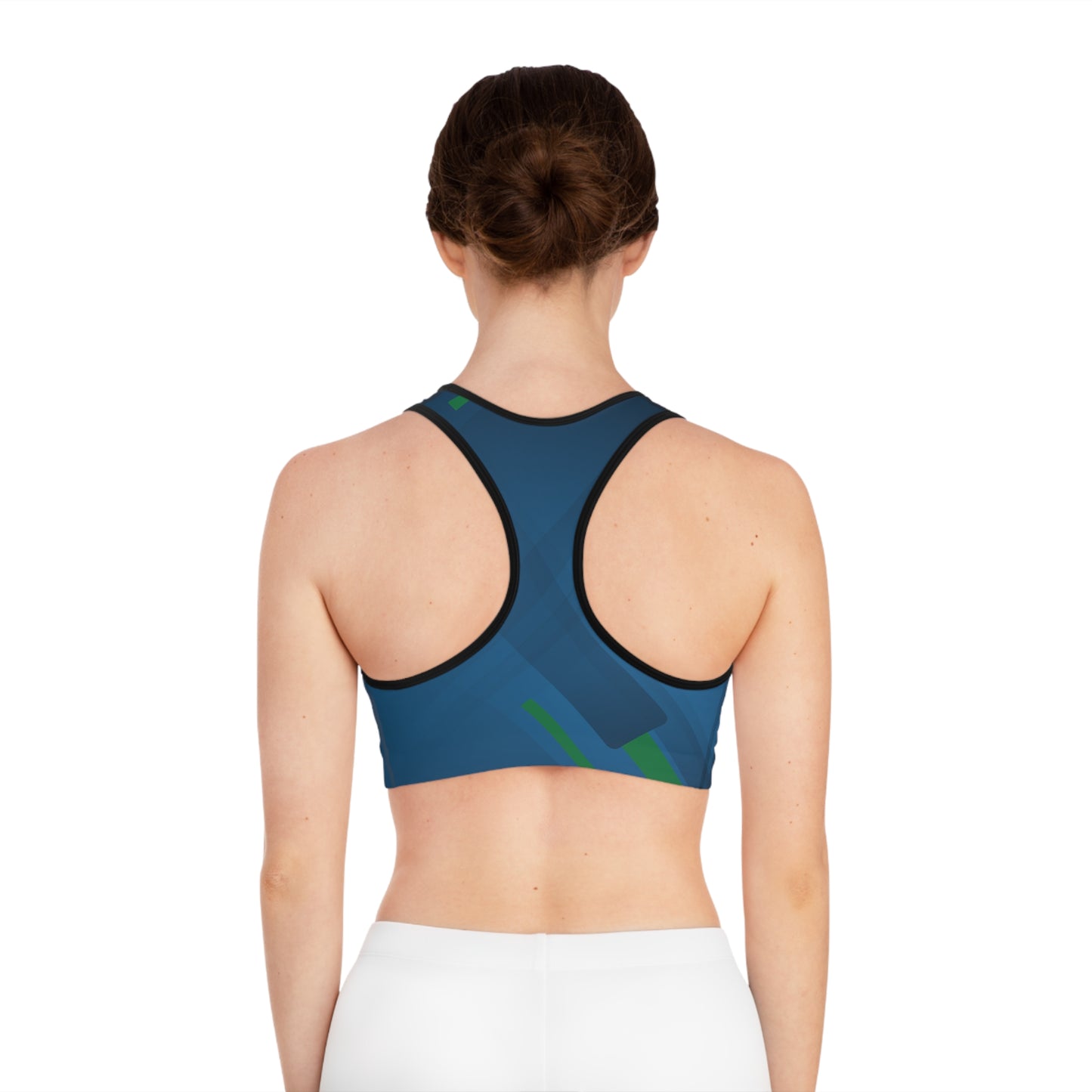 Blue Confusion / green Sports Bra (AOP)