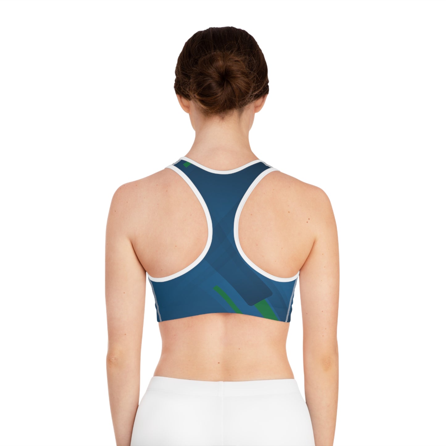 Blue Confusion / green Sports Bra (AOP)