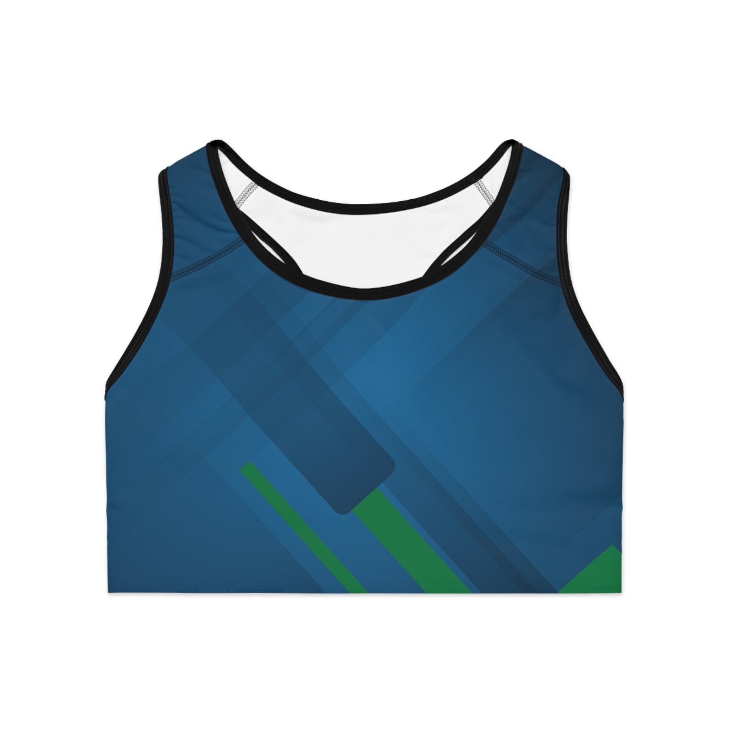 Blue Confusion / green Sports Bra (AOP)