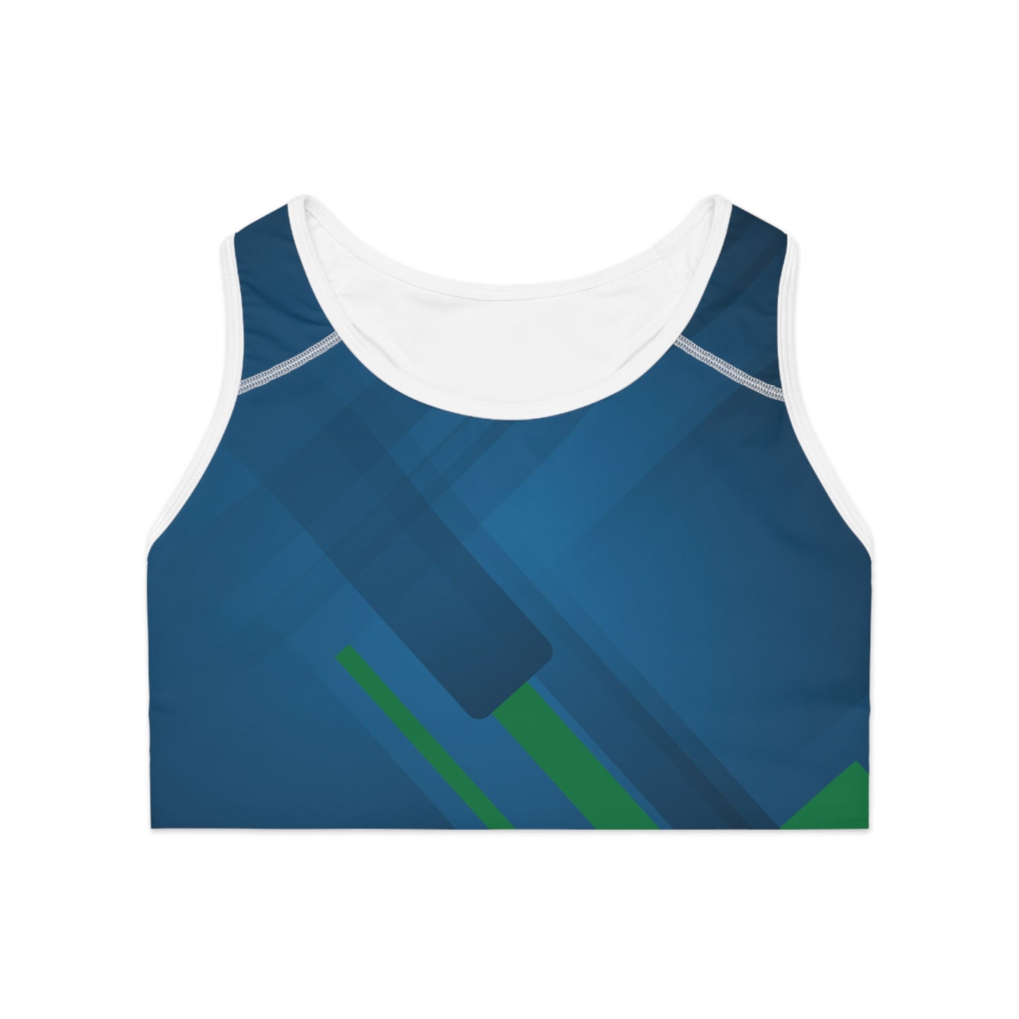Blue Confusion / green Sports Bra (AOP)