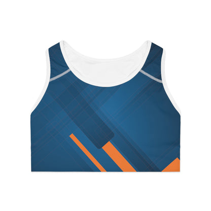 Blue Confusion / Orange Sports Bra (AOP)