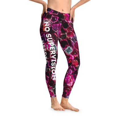 NO SUPERVISION NEEDED Stretchy Leggings (AOP)