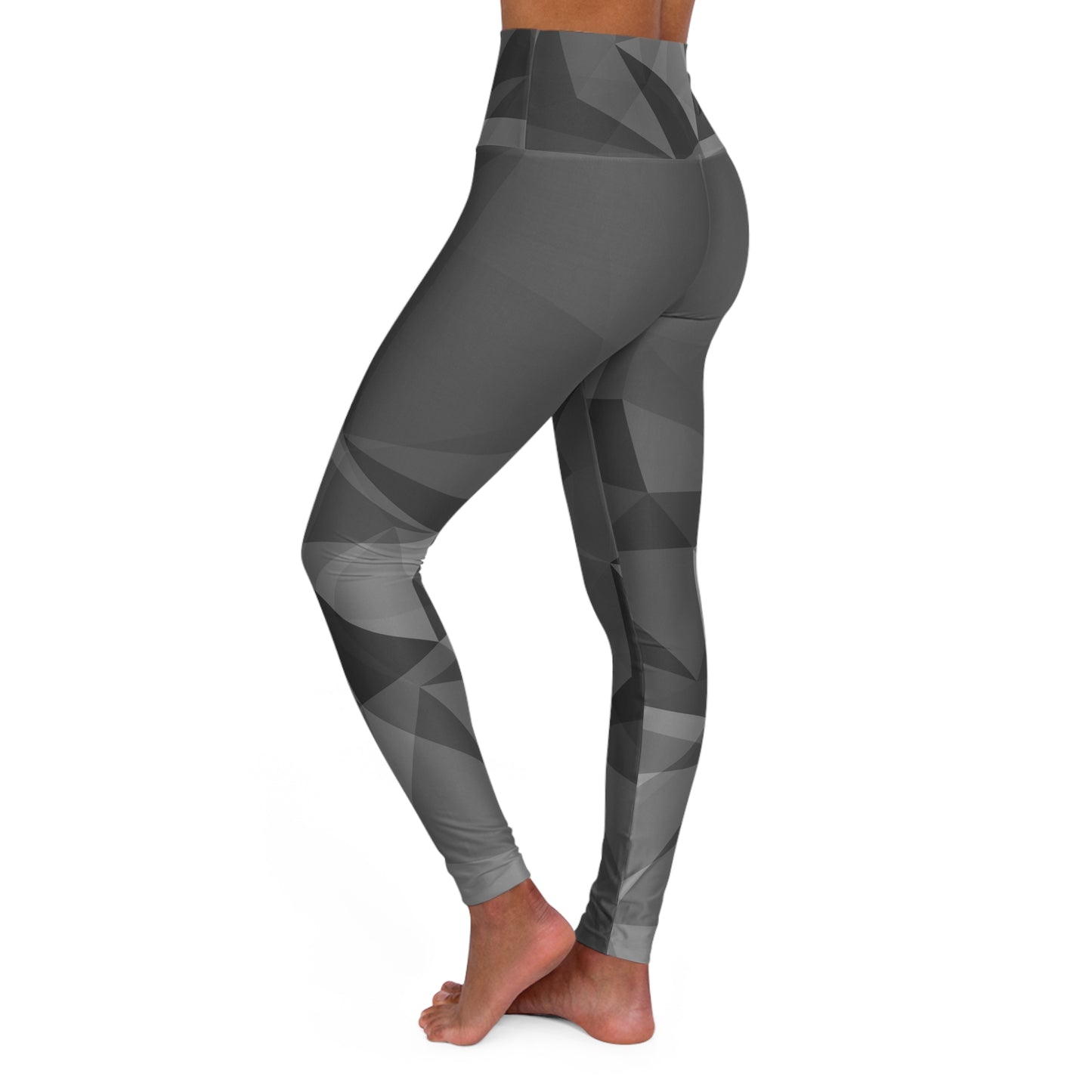 Black Marble High Waisted Yoga Leggings (AOP)