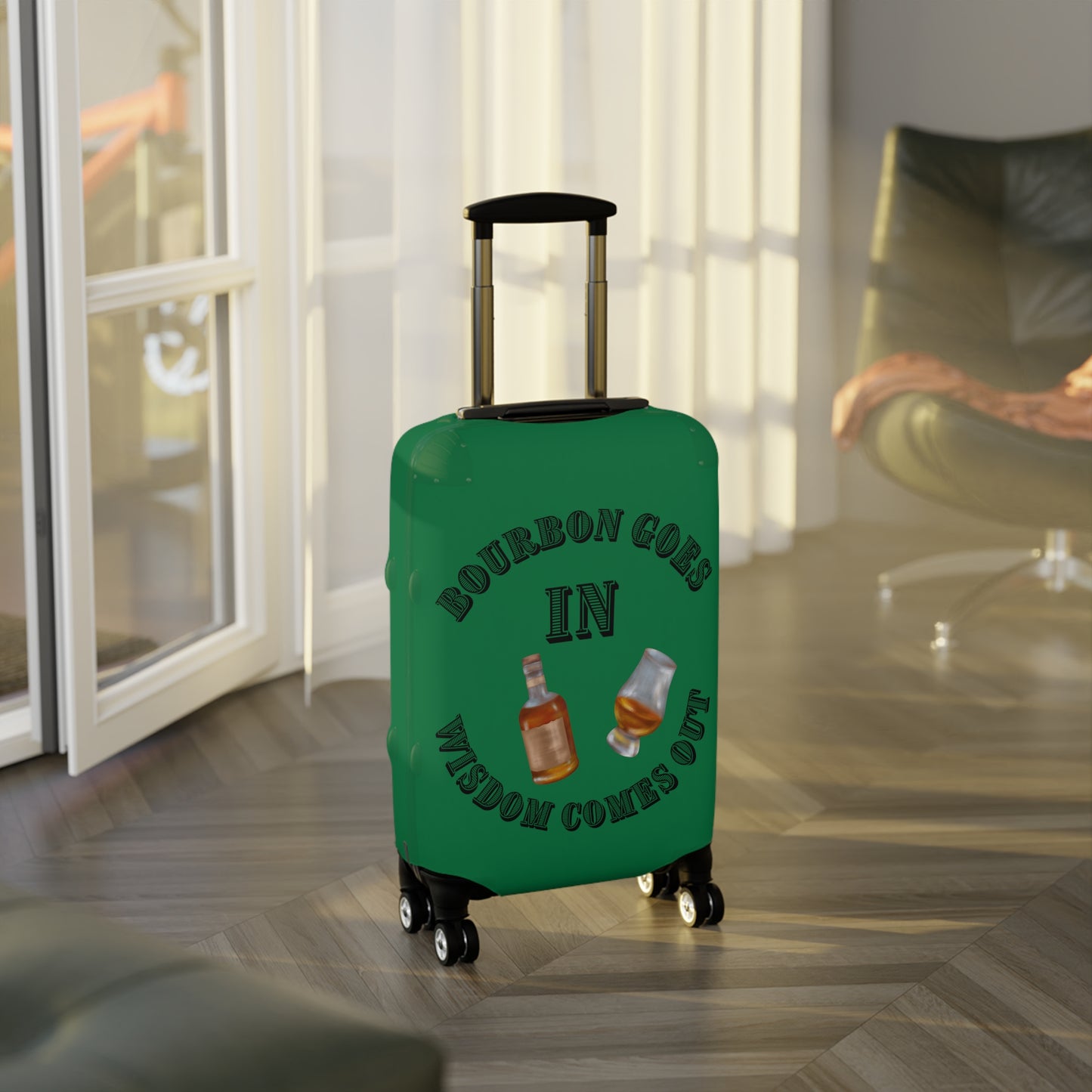 BOURBON GOES IN GREEN Luggage Cover