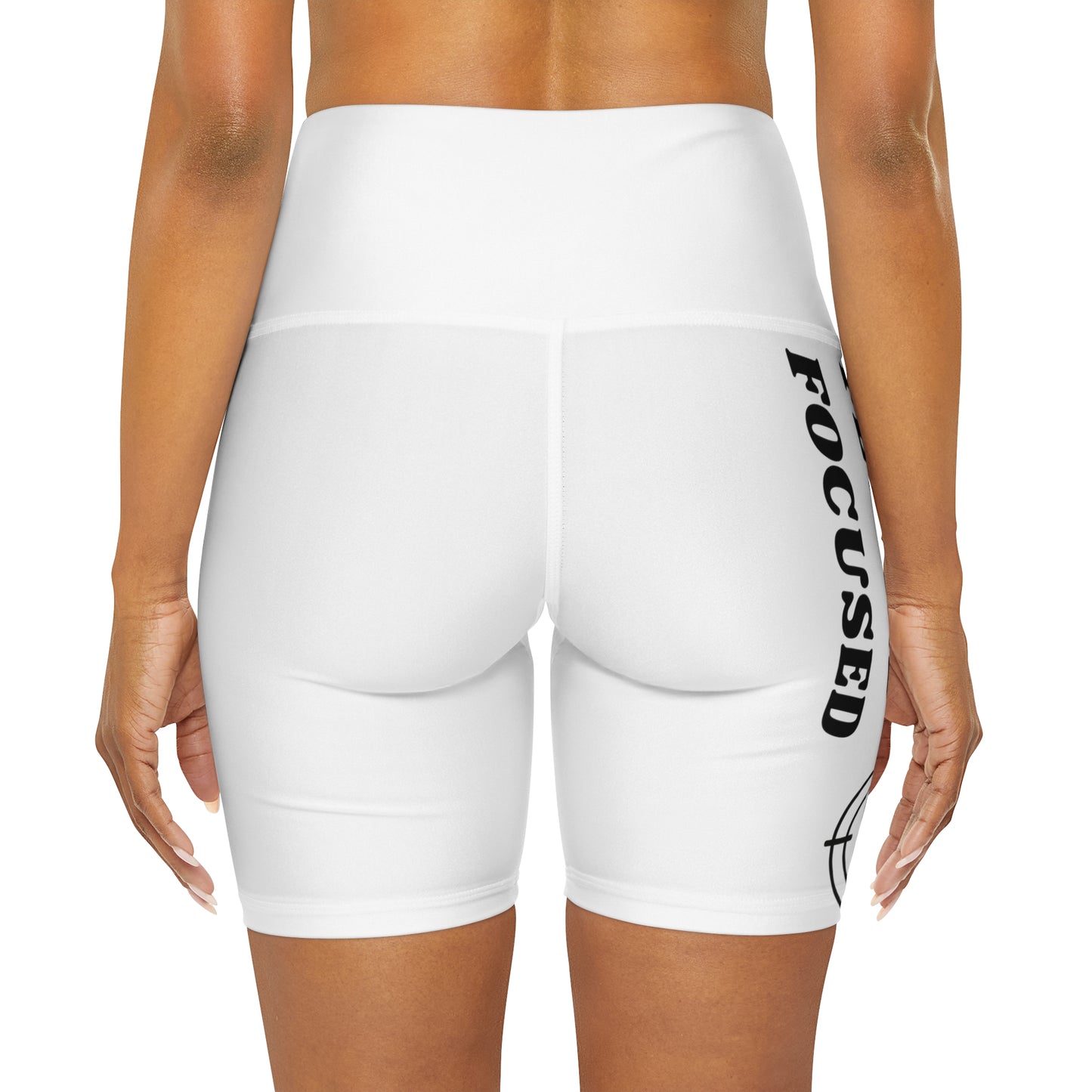 FIERCE FLY AND FOCUSED High Waisted Yoga Shorts (AOP)