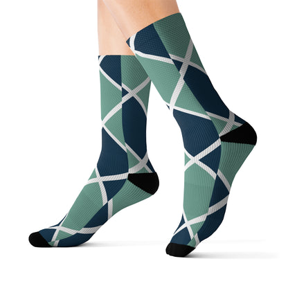 Turqs & Checks Sublimation Socks