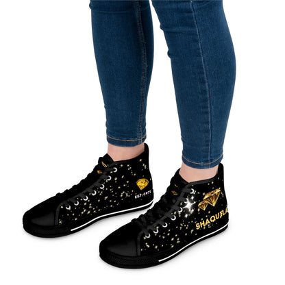 YELLOW DIAMONDS - DESIGN THEN PAY Women's High Top Sneakers