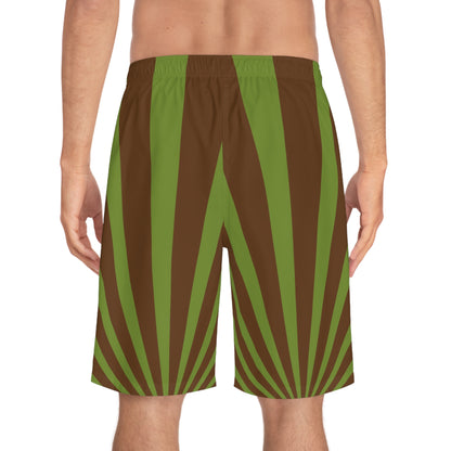 BROWN SPIRAL Men's Board Shorts (AOP)