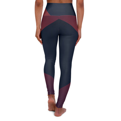 Red Stop High Waisted Yoga Leggings (AOP)