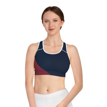 Red Stop High Sports Bra (AOP)