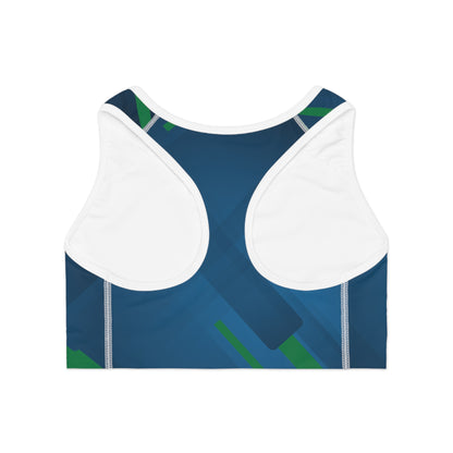 Blue Confusion  / green Sports Bra (AOP)