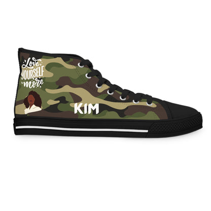 LOVE YOURSELF MORE! - PERSONALIZE & CUSTOMIZE IT! Women's High Top Sneakers