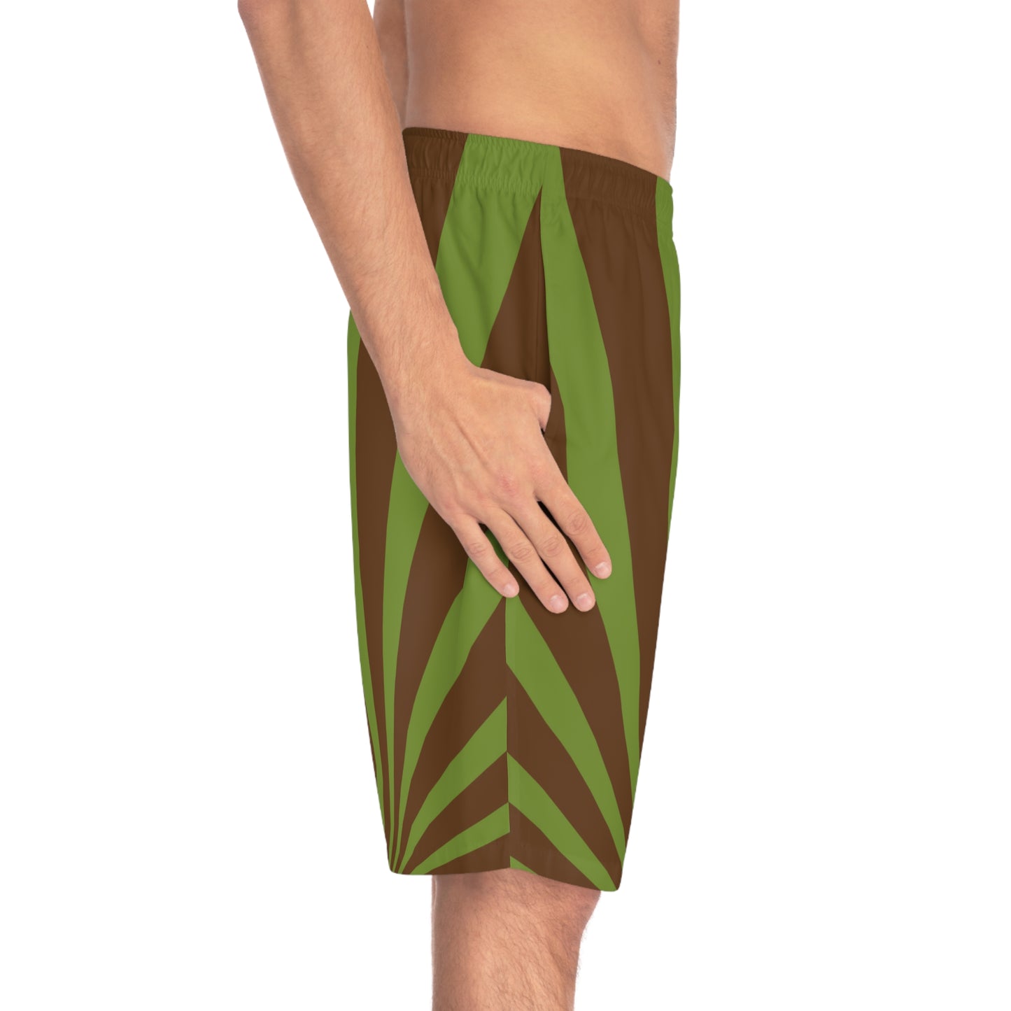 BROWN SPIRAL Men's Board Shorts (AOP)