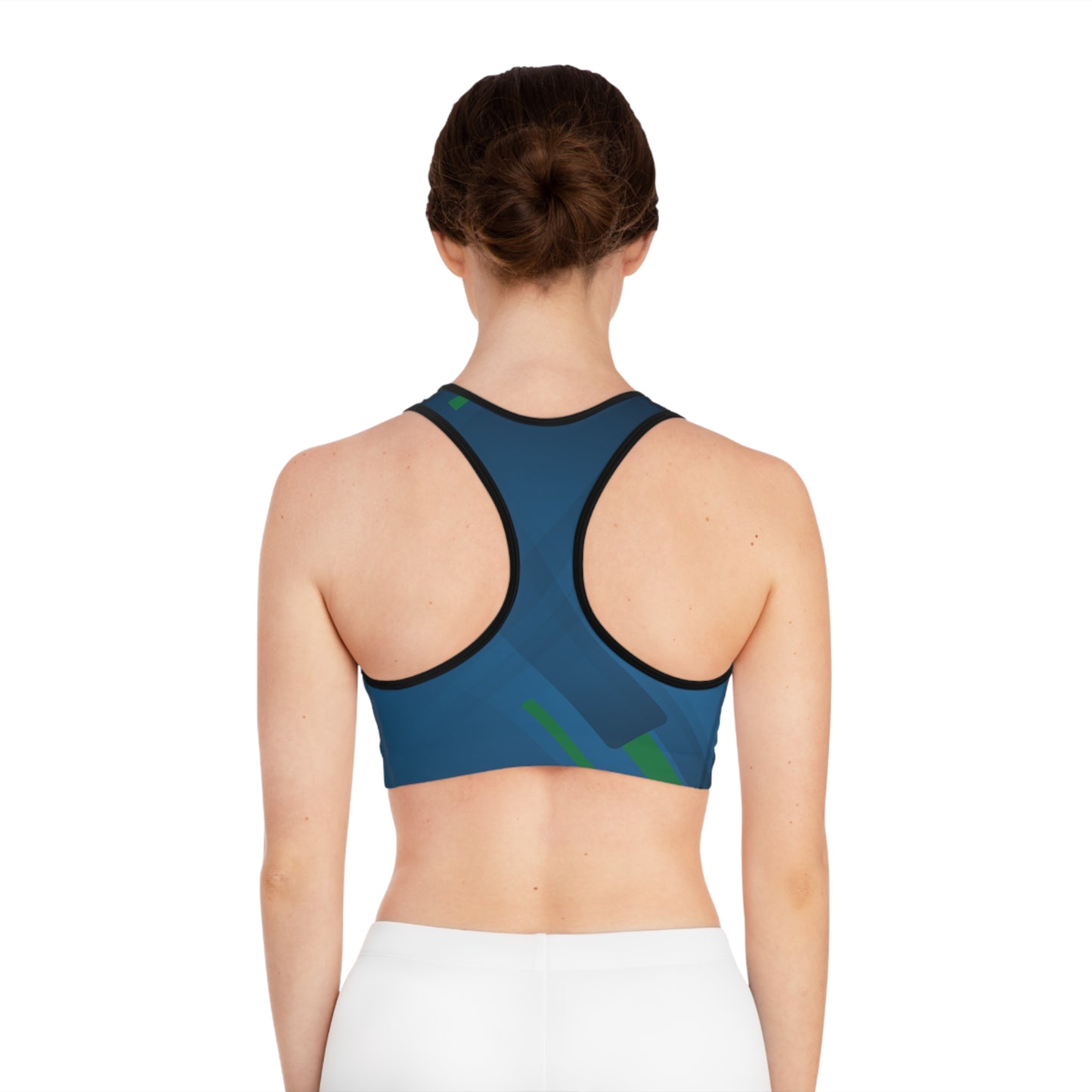 Blue Confusion  / green Sports Bra (AOP)