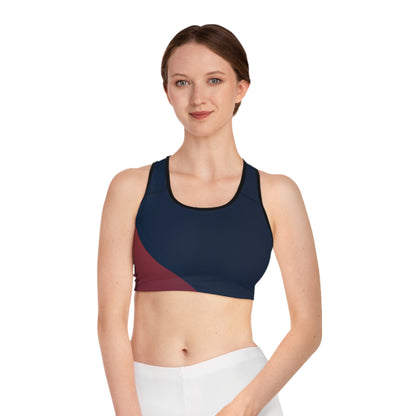 Red Stop High Sports Bra (AOP)