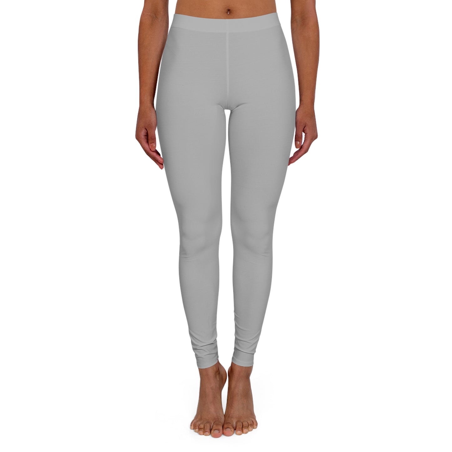 MORE PLEASE GREY Women's Spandex Leggings (AOP)