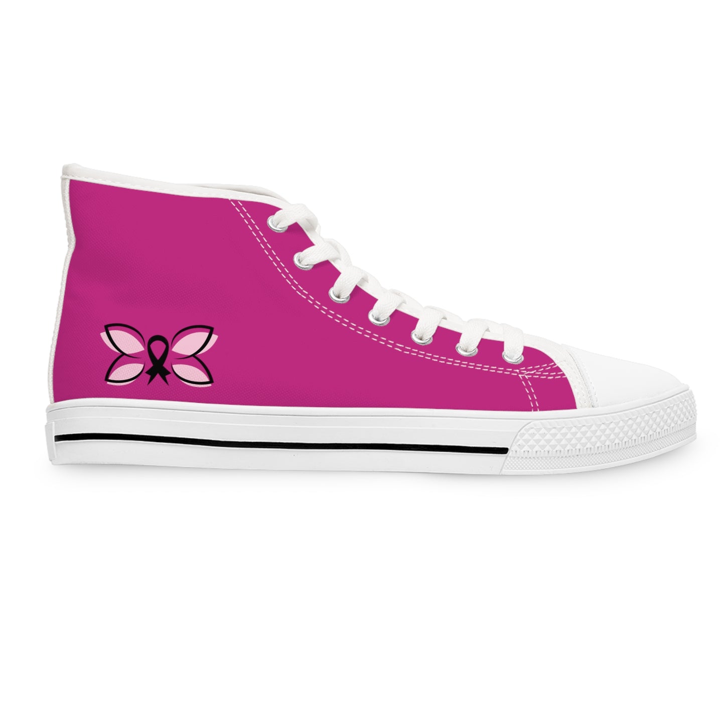 Black & Pink Goddess- omen's High top sneakers