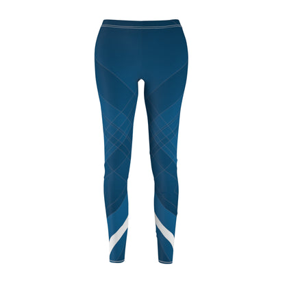 Blue confusion / white Women's Cut & Sew Casual Leggings (AOP)