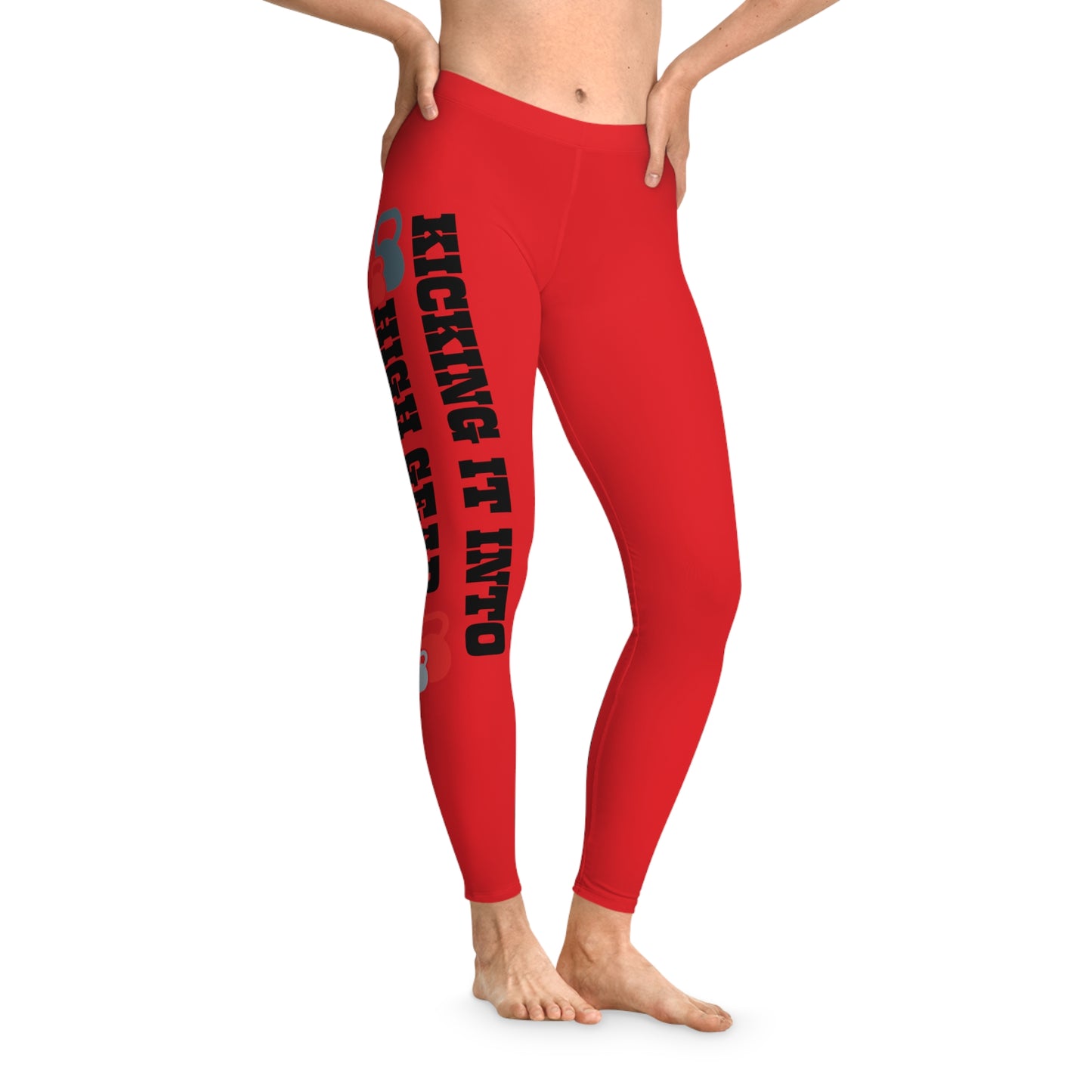 KICKING IT INTO HIGH GEAR Stretchy Leggings (AOP)