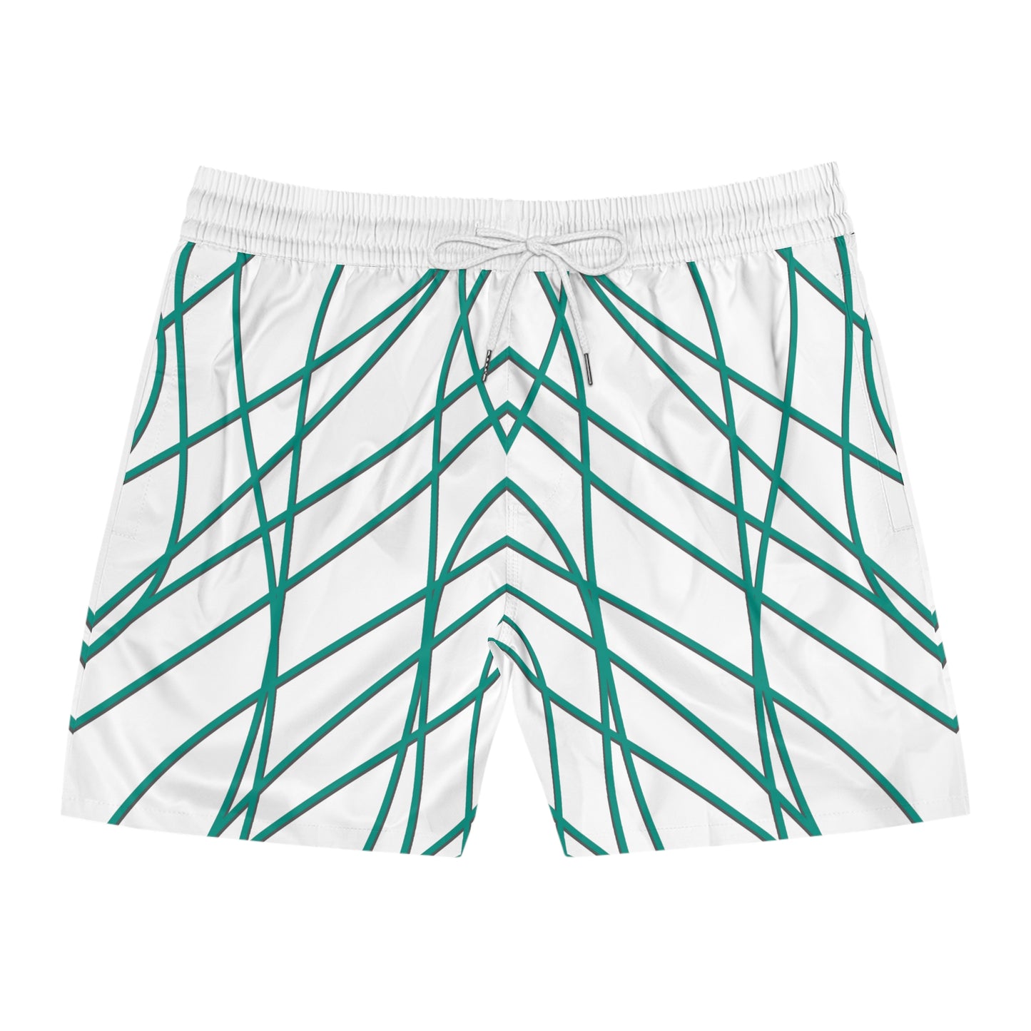 GREEN MIX Men's Mid-Length Swim Shorts (AOP)