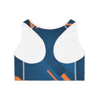 Blue Confusion / Orange Sports Bra (AOP)