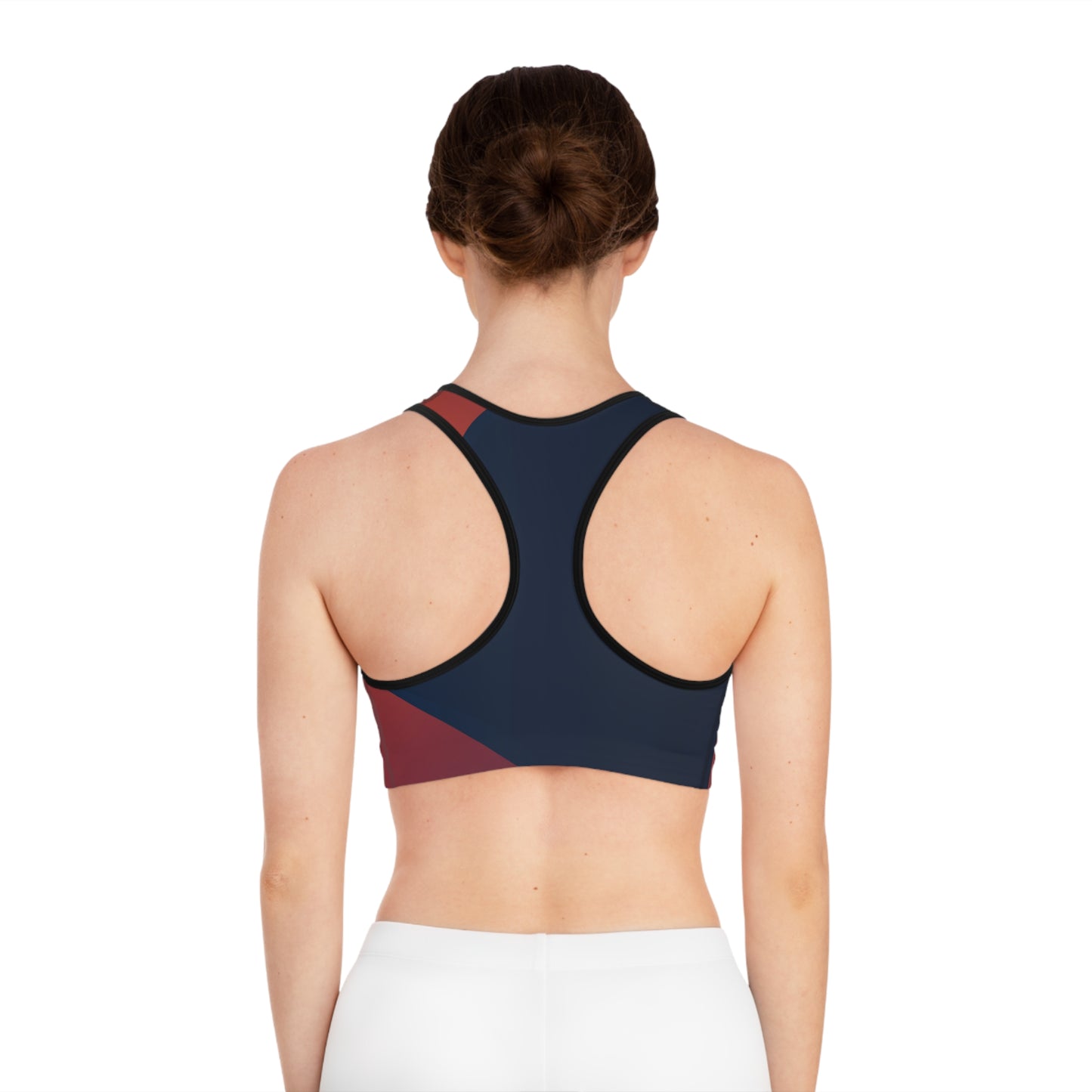 Red Stop High Sports Bra (AOP)