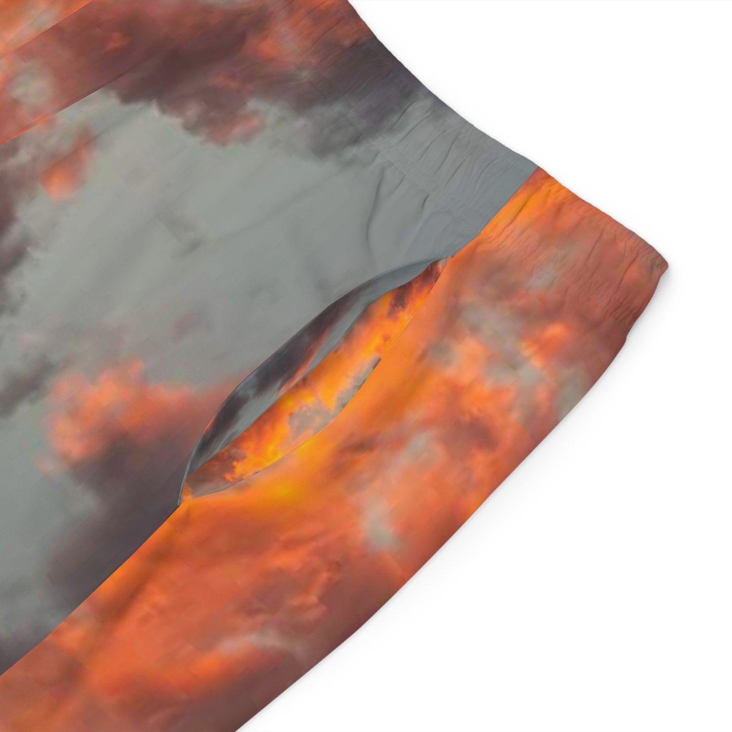 orange clouds Men's Board Shorts (AOP)