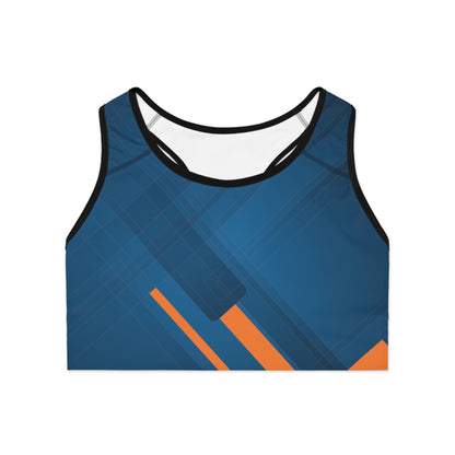 Blue Confusion / Orange Sports Bra (AOP)