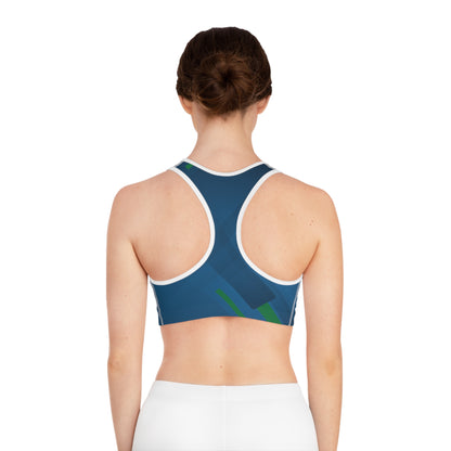 Blue Confusion  / green Sports Bra (AOP)