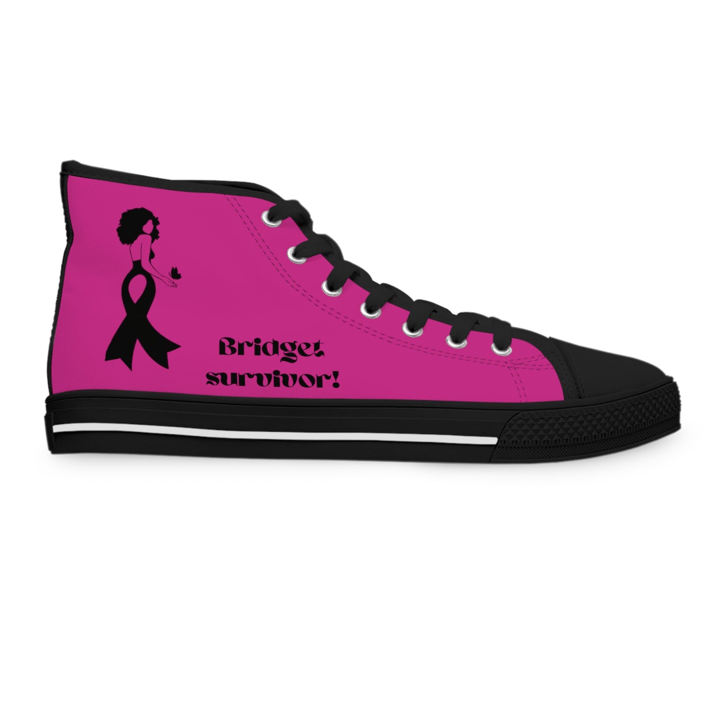 Black & Pink Goddess- omen's High top sneakers