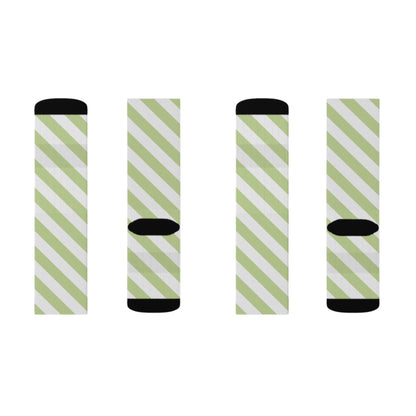 Green stripes Sublimation Socks