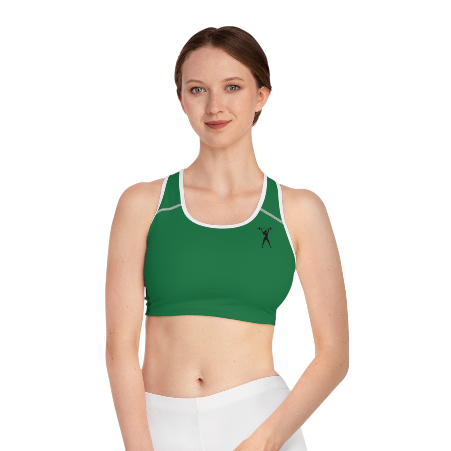 MORE PLEASE G Sports Bra (AOP)