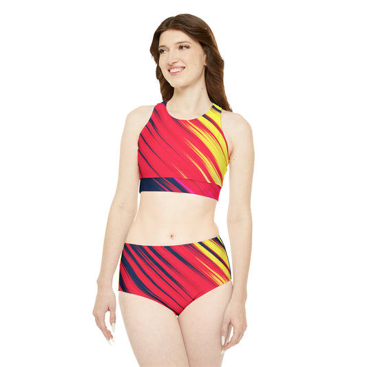 SPLASHES OF COLOR Sporty Bikini Set (AOP)