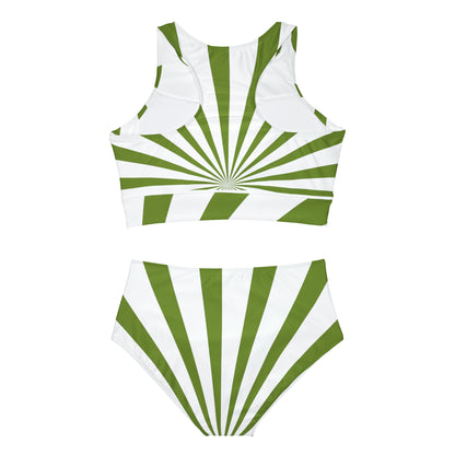 GREEN SPIRAL Sporty Bikini Set (AOP)