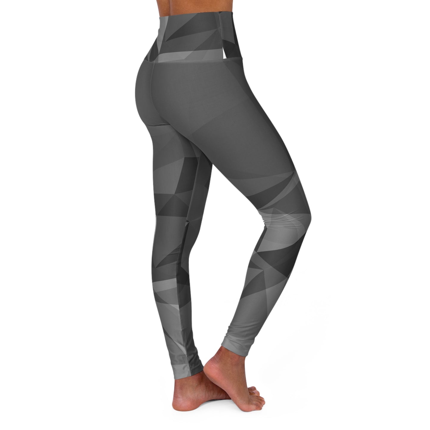 Black Marble High Waisted Yoga Leggings (AOP)