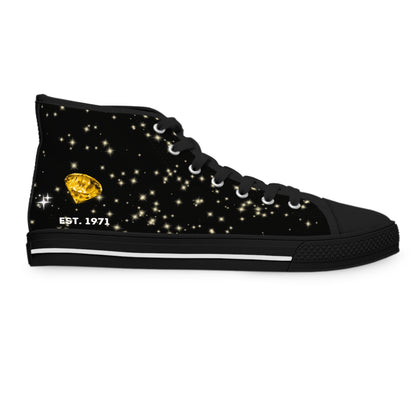 YELLOW DIAMONDS - DESIGN THEN PAY Women's High Top Sneakers