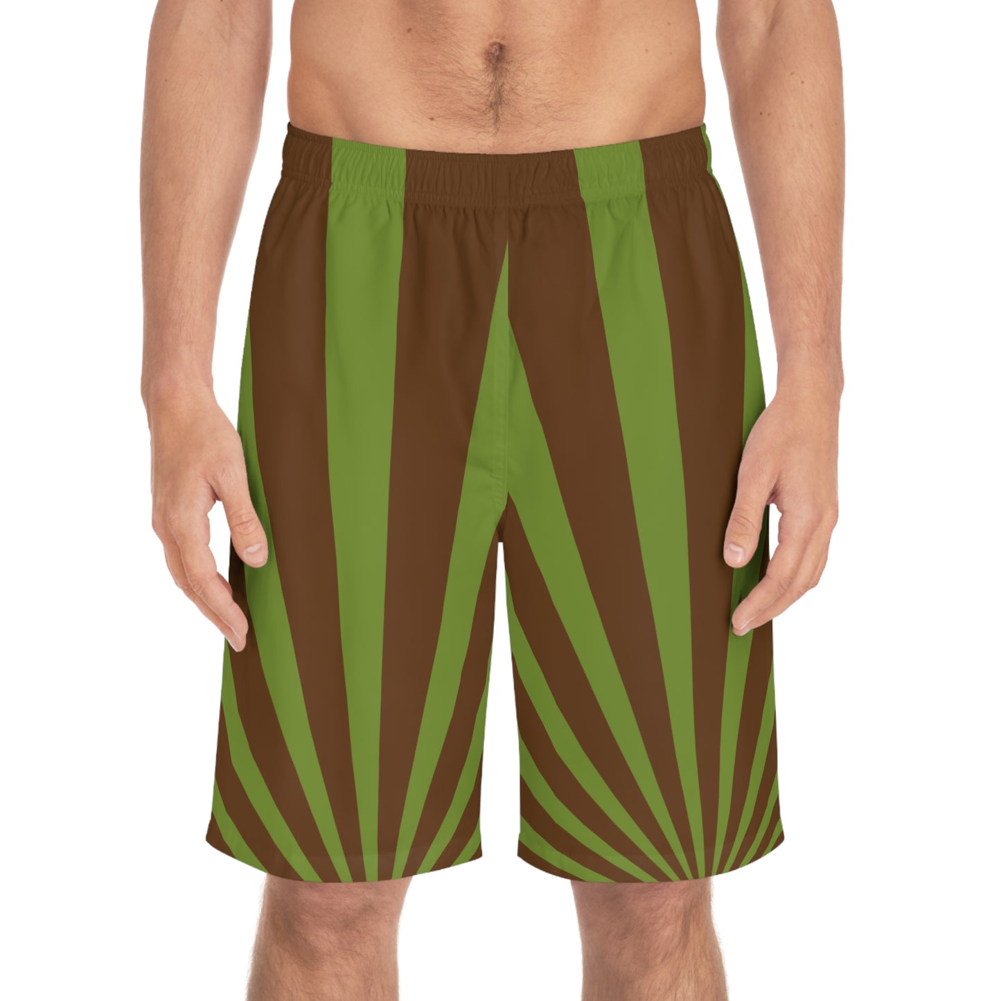 BROWN SPIRAL Men's Board Shorts (AOP)