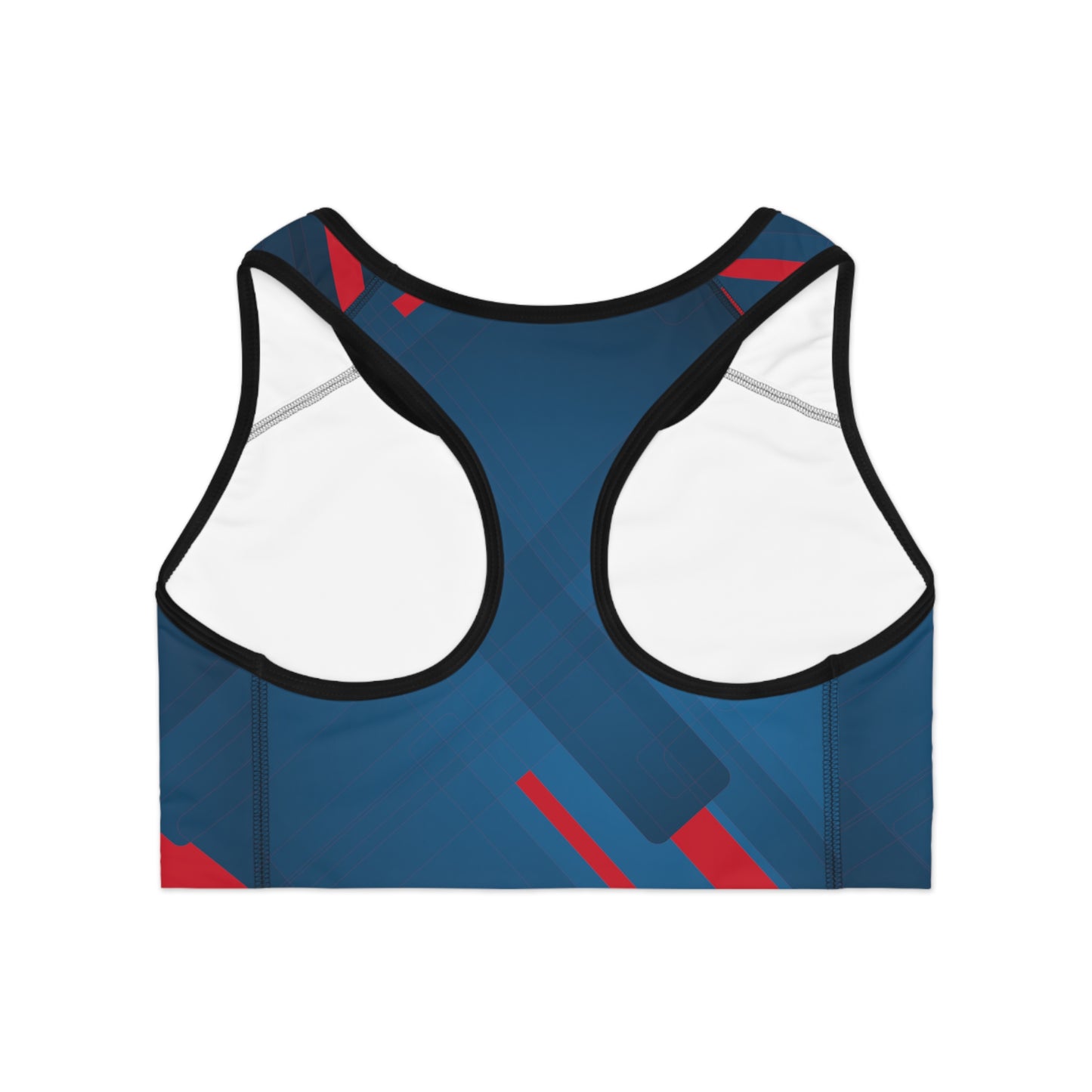 Blue Confusion / red Sports Bra (AOP)