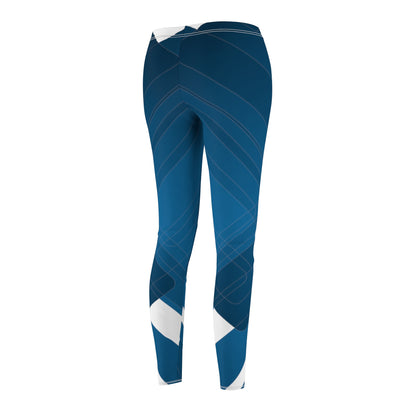 Blue confusion / white Women's Cut & Sew Casual Leggings (AOP)