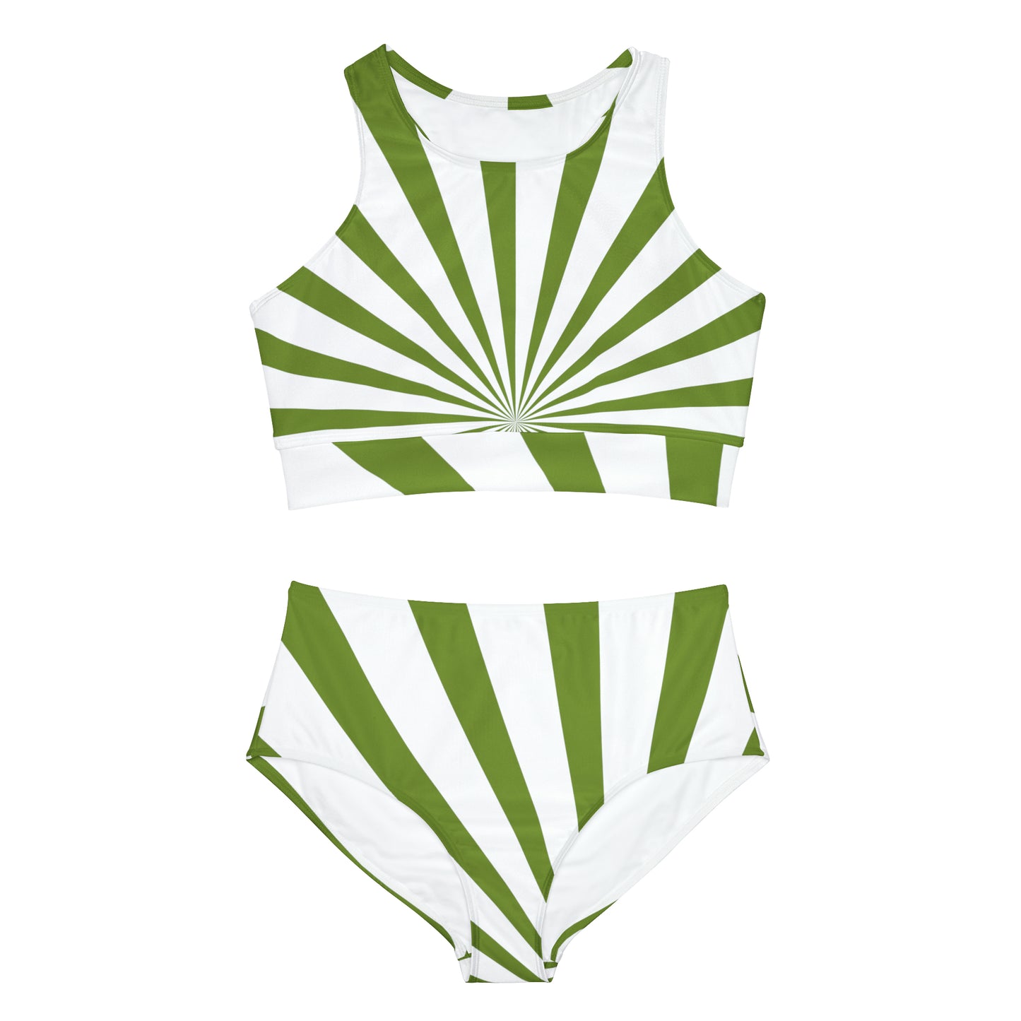 GREEN SPIRAL Sporty Bikini Set (AOP)