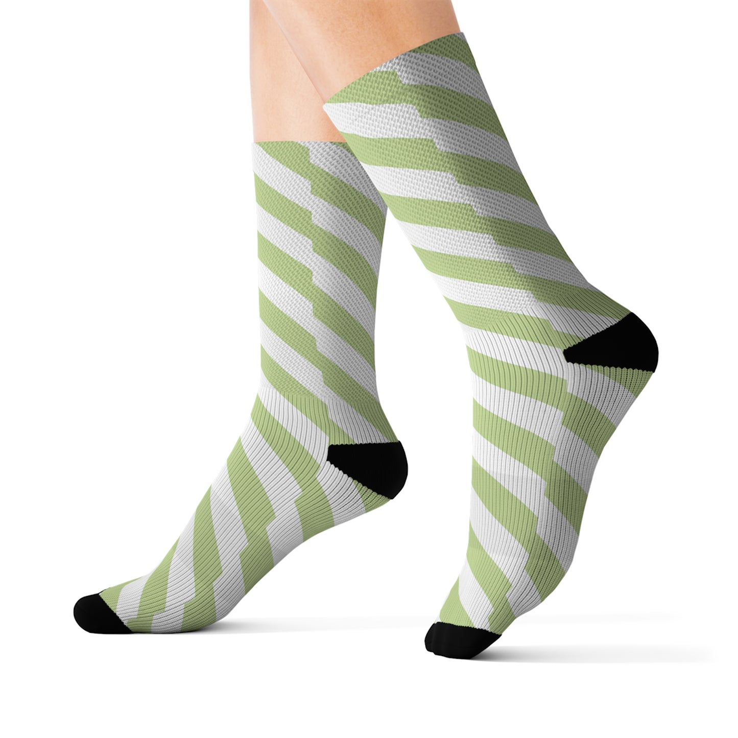 Green stripes Sublimation Socks