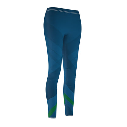 Blue confusion / green Women's Cut & Sew Casual Leggings (AOP)