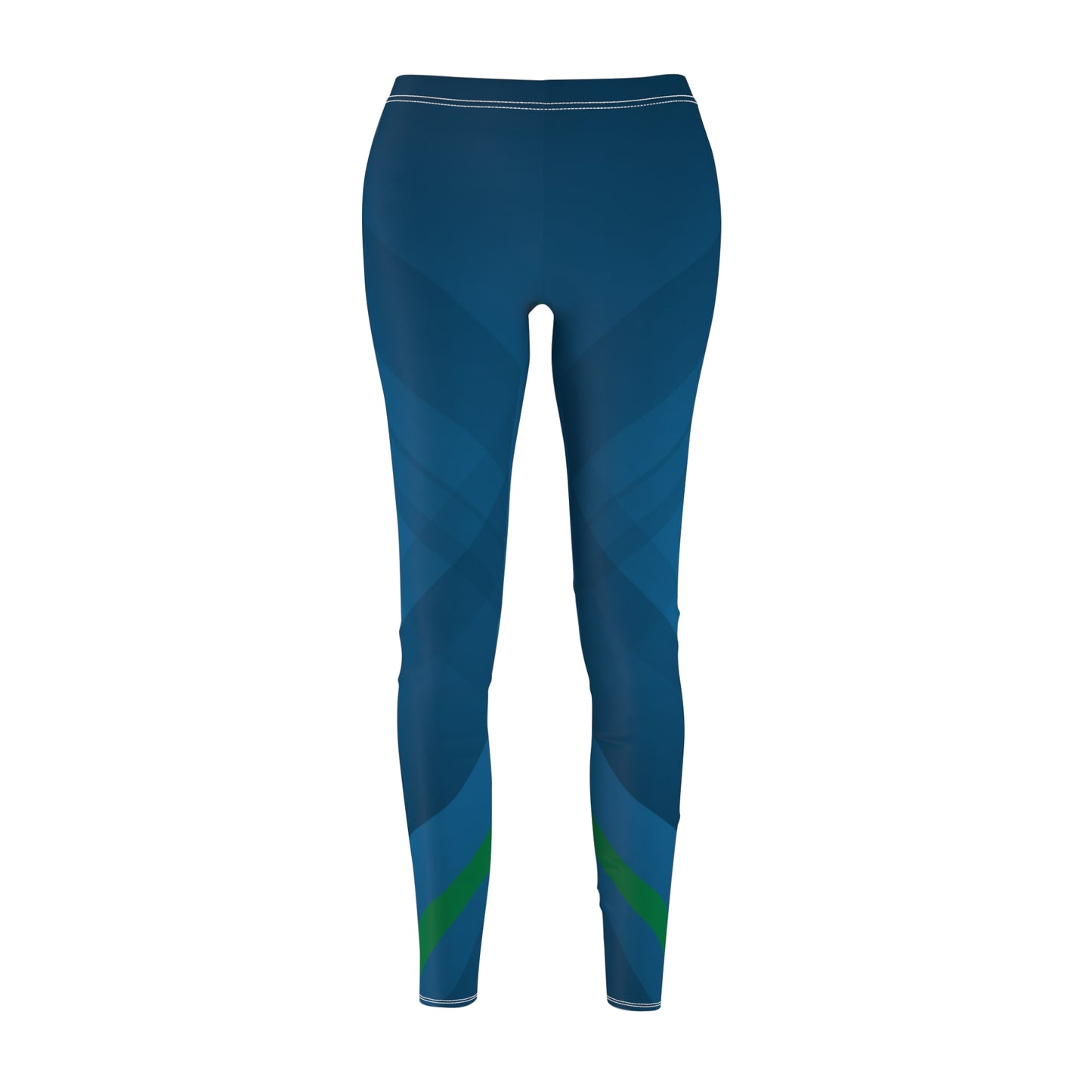 Blue confusion / green Women's Cut & Sew Casual Leggings (AOP)