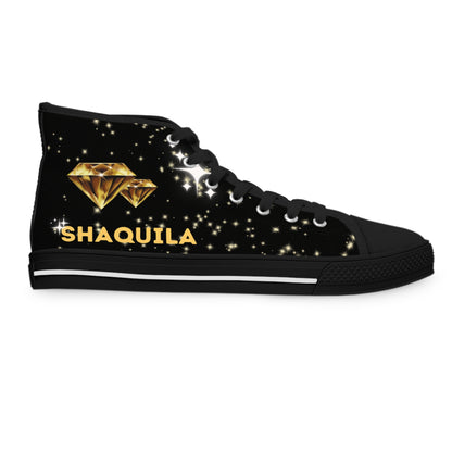 YELLOW DIAMONDS - DESIGN THEN PAY Women's High Top Sneakers