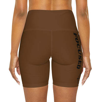 FIERCE FLY AND FOCUSED High Waisted Yoga Shorts (AOP)