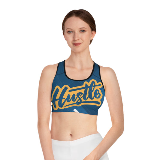 HUSTLE 1 Sports Bra (AOP)