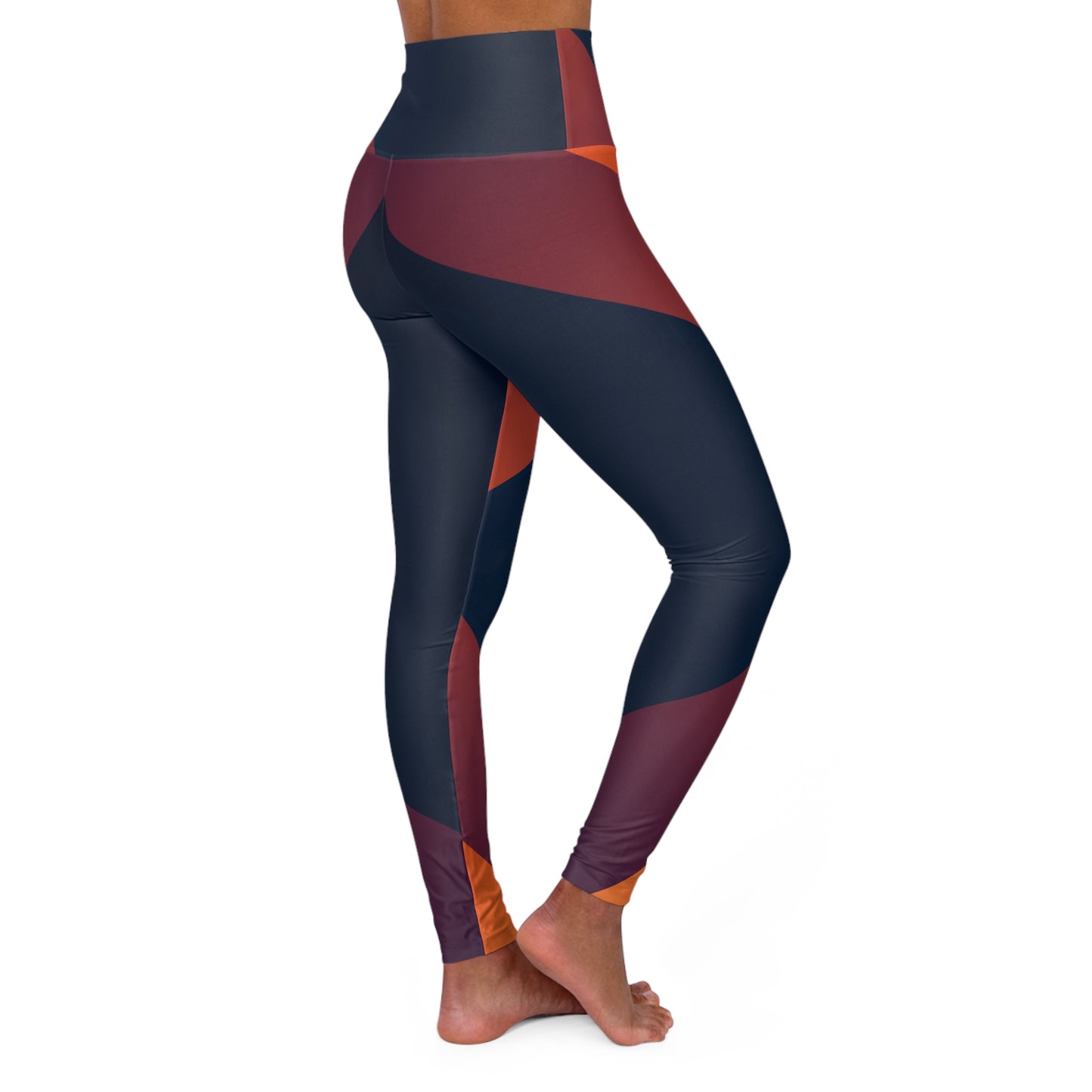 Red Stop High Waisted Yoga Leggings (AOP)