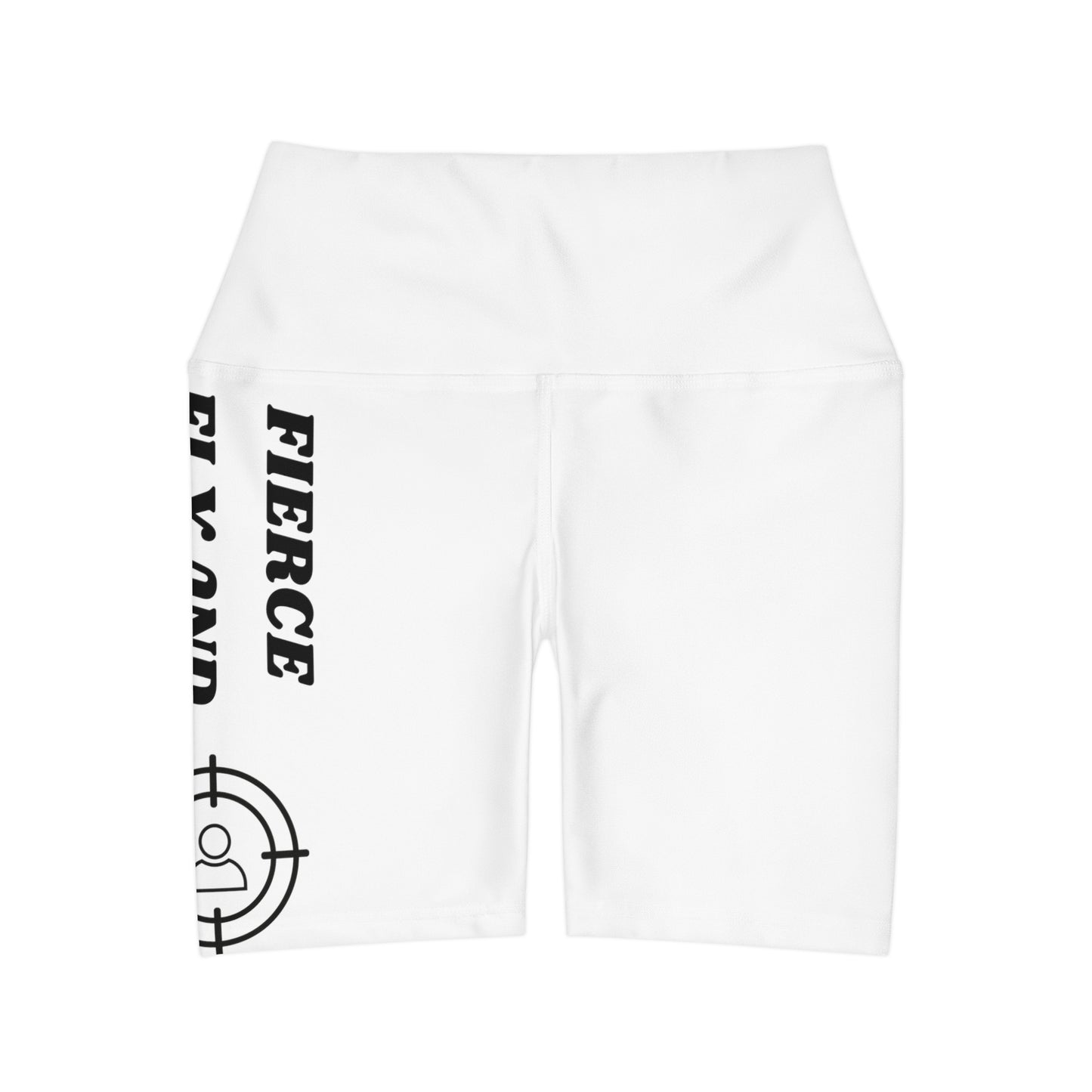 FIERCE FLY AND FOCUSED High Waisted Yoga Shorts (AOP)