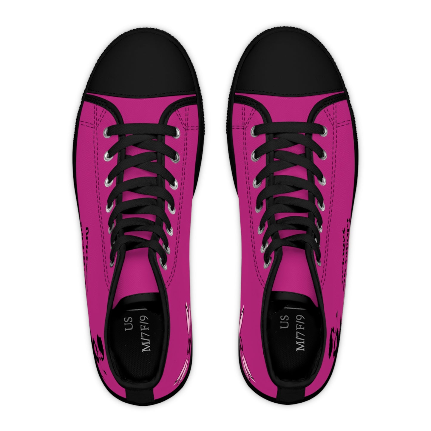 Black & Pink Goddess- omen's High top sneakers