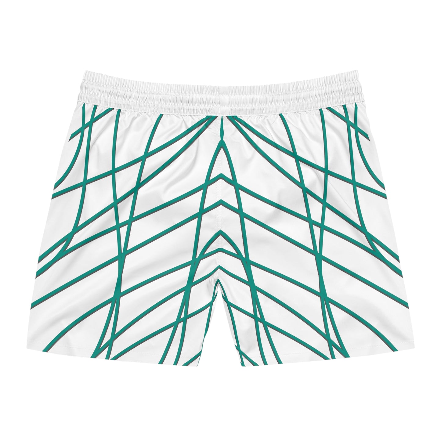 GREEN MIX Men's Mid-Length Swim Shorts (AOP)